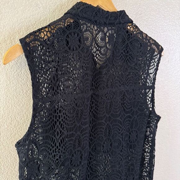 Denim & Supply Ralph Lauren Black Lace Button Down Shirt size Large - Picture 8 of 10